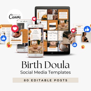 Birth Doula Instagram Templates | Doula Social Media Marketing and Content for Postpartum & Childbirth Education and Lactation Consultants
