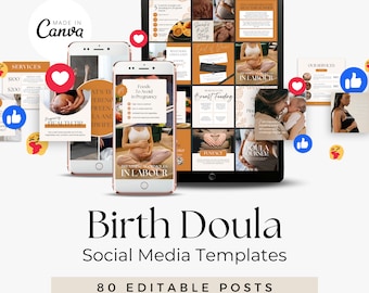 Birth Doula Instagram Templates | Doula Social Media Marketing and Content for Postpartum & Childbirth Education and Lactation Consultants