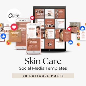 Skin Care Canva Template | Esthetician Instagram Posts | Skincare Content | Dermatologist Aesthetic Social Media Posts | Done For You Posts
