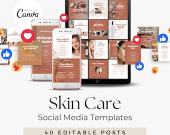 Skin Care Canva Template | Esthetician Instagram Posts | Skincare Content | Dermatologist Aesthetic Social Media Posts | Done For You Posts