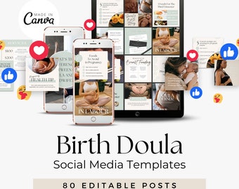 Birth Doula Instagram Templates | Doula Social Media Marketing and Content for Postpartum & Childbirth Education and Lactation Consultants