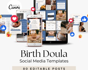 Birth Doula Instagram Templates | Doula Social Media Marketing and Content for Postpartum & Childbirth Education and Lactation Consultants