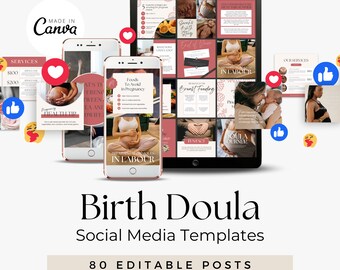 Birth Doula Instagram Templates | Doula Social Media Marketing and Content for Postpartum & Childbirth Education and Lactation Consultants