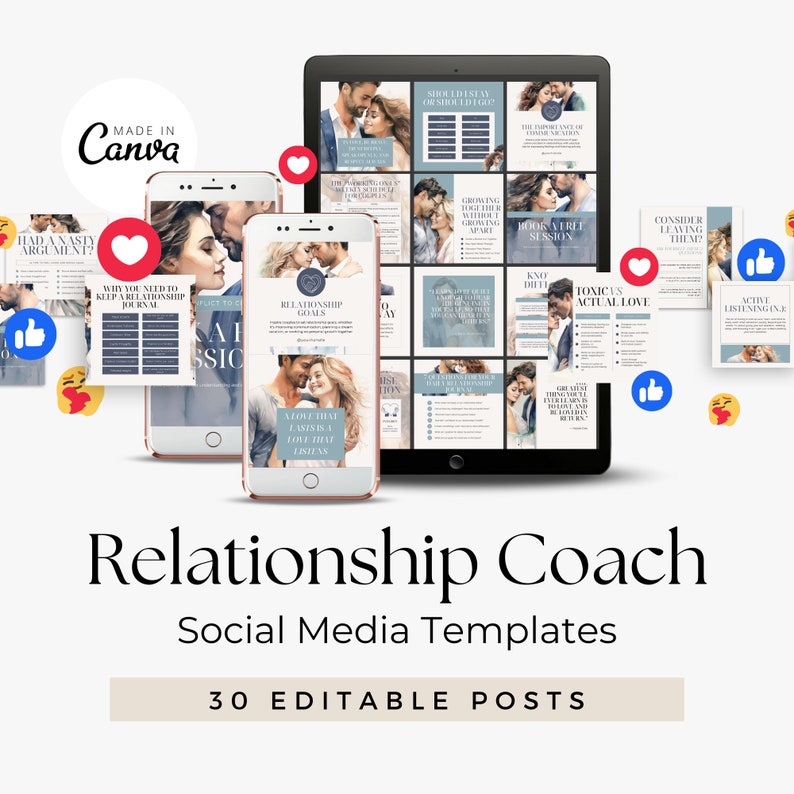 Relationship Instagram Templates | Editable Canva Social Media Posts ...