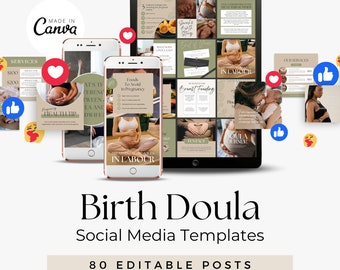 Birth Doula Instagram Templates | Doula Social Media Marketing and Content for Postpartum & Childbirth Education and Lactation Consultants