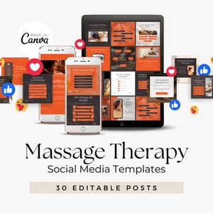 Massage Therapy Instagram Posts | Spa Canva Templates | Esthetician and Spa Social Media Content | Done For You Wellness Content Marketing