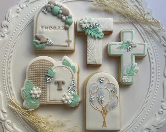 Galletas de bautizo y confirmación hechas por encargo para regalos de eventos