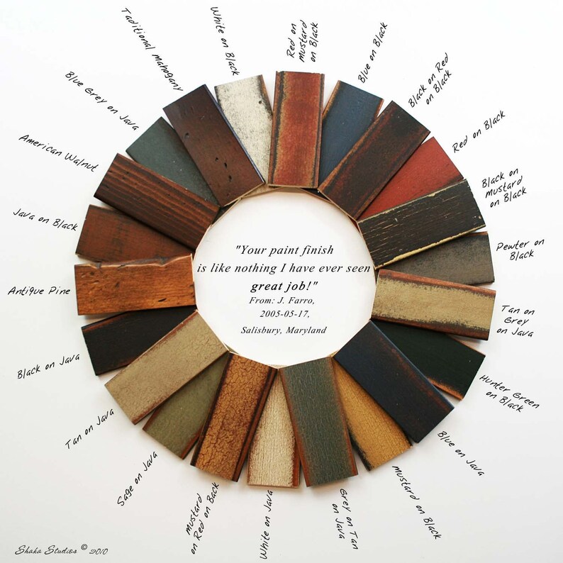 Black on Java Distressed Paint Finish Sample Etsy