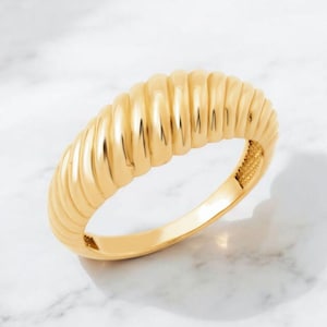 Chunky twisted gold bangle bracelet for women, bold statement cuff vintage style, thick dome textured bracelet fashion jewelry