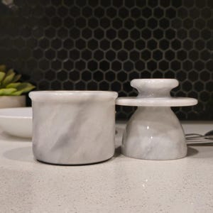 Marble Butter Keeper: French Butter Crock with Lid