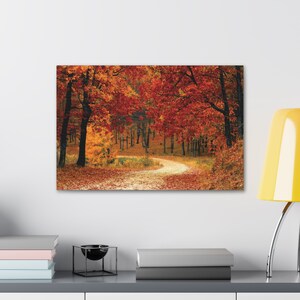 Forest in Autumn Colors Wall Art for Living Room, Canvas, High Quality, Nature art, Nature in autam.