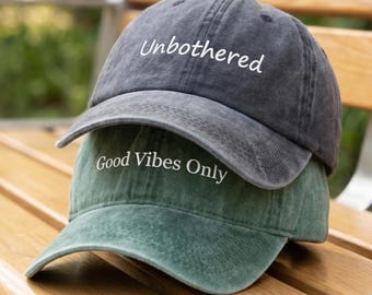 Boné personalizado com texto bordado: Boné de beisebol unissex personalizado, boné para despedida de solteiro(a), boné trucker estilo vintage