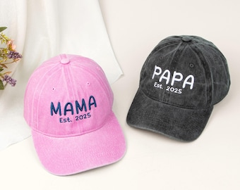 Personalized Embroidered Hat-Custom Text Baseball Cap,Washed Dad Cap,Vintage Baseball Hat,Unisex Monogrammed Hat,Gift for New Dad Mom