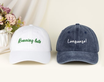 Custom Embroidered Baseball Cap-Personalized Washed Dad Hat, Custom Text Cap,Custom Hat,Embroidery Logo Baseball Hat,Unisex Monogrammed Hat