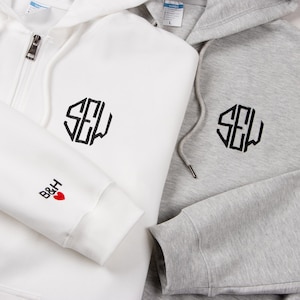 Custom Monogrammed Full Zip Hoodie-Personalized Embroidered Zipper Jacket,Monogram Embroidered Sweater,Custom Zip Up Hoodie,Monogram Jacket