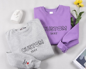 Personalized Embroidered Sweatshirt-Custom Text Sweatshirt,Embroidery Crewneck Sweatshirt,Custom Text Shirt,Custom Hoodie with Est Year