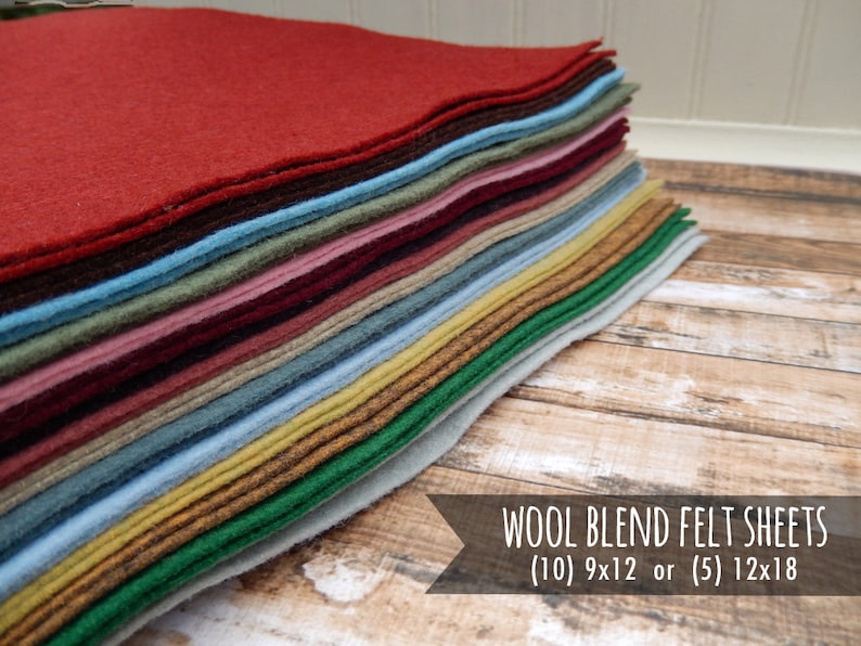 Wool Felt Sheets Merino Wool You Choose Size and Color 10 Etsy