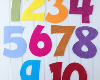 Wool Felt Number Die Cut Set - 3" Tall - Great for Learning