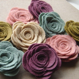 Wool Blend Felt Flowers Large Posies Cottage Collection The Original Wool Felt Posies image 2