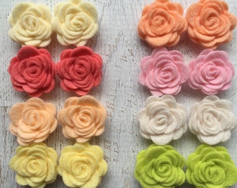 Wool Felt Fabric Flowers - Mini Light & Airy Collection Posies - The Original Wool Felt Posies