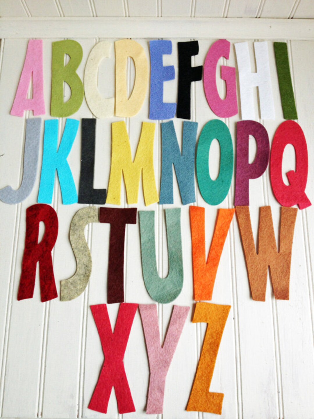 Wool Felt Alphabet Set 4 Tall Skinny Great for Learning Etsy