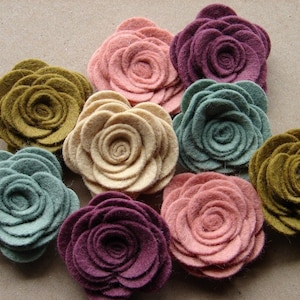 Wool Blend Felt Flowers Large Posies - Cottage Collection - The Original Wool Felt Posies