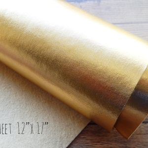Gold Metallic Felt / Wool Felt Sheets 12x17 inches / Metallic Felt Sheets