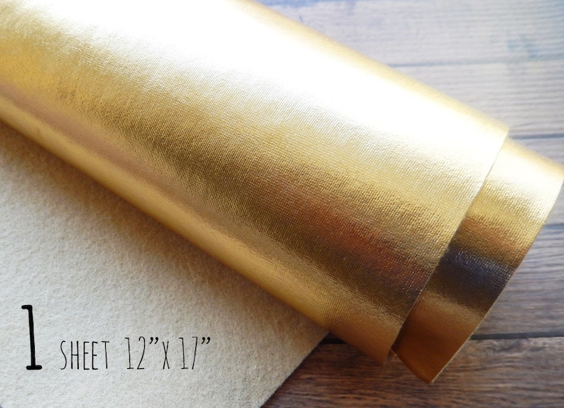 Gold Metallic Felt / Wool Felt Sheets 12x17 inches / Metallic Felt Sheets image 1
