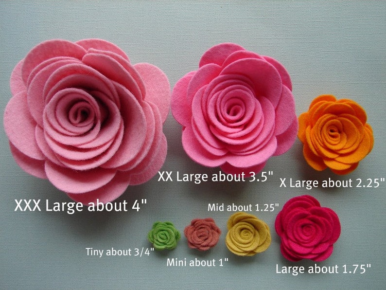 Wool Felt Flowers Large Posies Spring Break Collection Set of 10 image 4