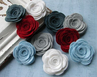 Wool Felt Flowers -  Large Posies - Winter Berry Collection - The Original Wool Felt Posies