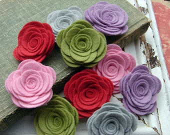 Wool Felt Flowers - Large Posies - Cupcake Icing Collection - The Original Wool Felt Posies