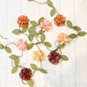 Felt Bloom Flower Garland, Blush Pink Wedding, Felt Garland, Home Decor, Felt Flower, Baby Shower, Wedding Shower, BLUSH LUXE