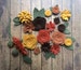 Fall felt flowers / Handmade Loose Wool Felt Flowers / Autumn Flowers / 20 Flowers & 18 leaves / Wreaths Signs Tiered tray 