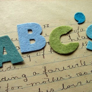 Wool Felt Alphabet Set Chunky Font - Fun Learning Tool - Felt Letters - Felt Board - Felt Alphabet Letters 1 1/4"