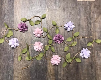 Bloom Felt Flower Garland, Spring Lavender Wedding, Felt Garland, Home Decor, Felt Flower, Baby Shower, Wedding Shower, Purple, Wall Decor