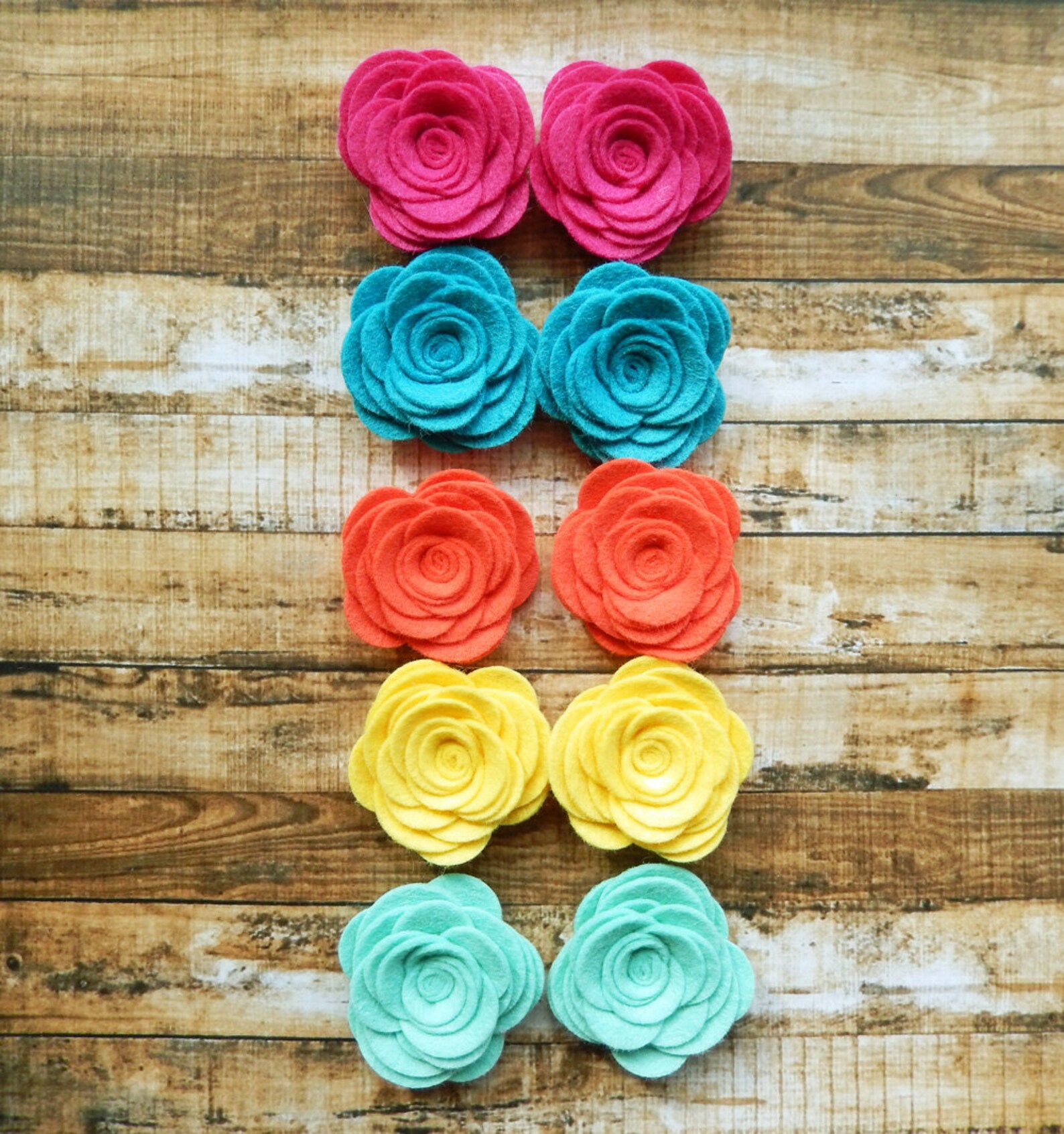 Wool Felt Flowers Large Posies spring Break Etsy