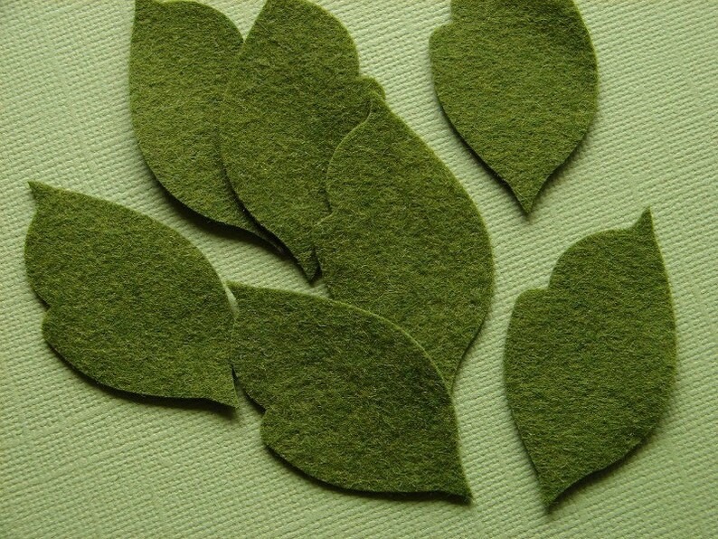 Wool Felt Leaves Great With Our Large Posies Xlarge Leaves Etsy
