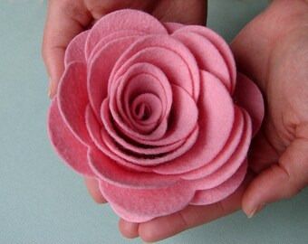 Wool Felt XXX Large Posies 4"  - Dimensional Flowers Set of 4