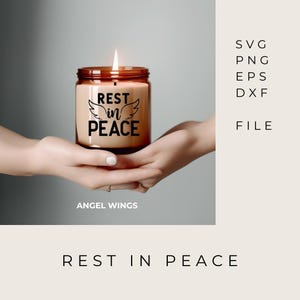 graphique REPOSE EN PAIX | Repose en paix Ailes d'ange svg | Souvenir Svg |  fabriquer des souvenirs commémoratifs | célébration de la vie svg | KS013