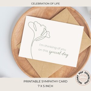 Carte de sympathie minimaliste pour les fêtes de fin d'année | Carte de deuil pour se souvenir d'êtres chers | anniversaire du défunt | célébration de la vie | C501