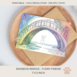 Ami à quatre pattes carte de sympathie | perte du lapin | Perte d'un animal de compagnie | de condoléances arc-en-ciel | à la douce mémoire | Célébration de la vie | télécharger C436