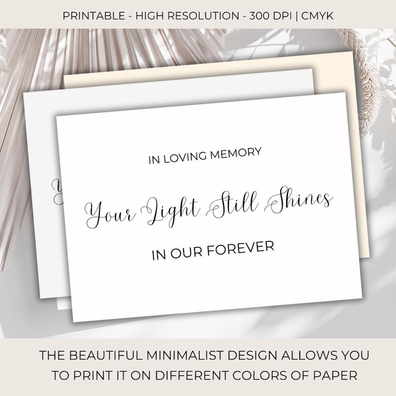 Your Light Still Shines in Loving Memory Sign Wedding Memorial