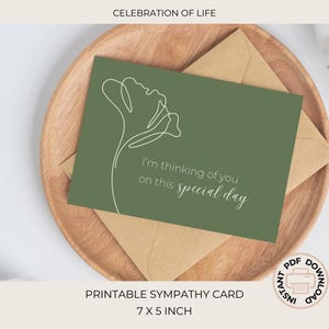 Carte de sympathie minimaliste pour les fêtes de fin d'année | Carte de deuil pour se souvenir d'êtres chers | anniversaire du défunt | célébration de la vie | C500