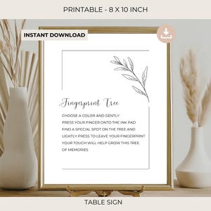 Fingerprint Tree Table Sign | Alternative Guest Book | Funeral Guestbook Station | Celebration of Life | In Loving Memory | 99-514