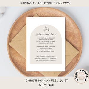 Carte de Noël imprimable pour ceux que l'on aime | de sympathie de poème | Carte de sympathie pour le poème commémoratif de Noël | Célébration de la vie | C306