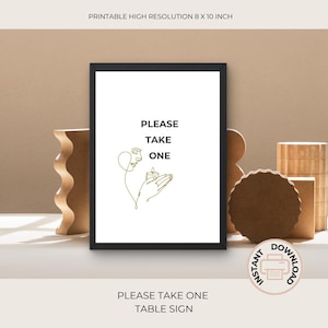 VEUILLEZ PRENDRE UNE plaque de table | signe de table minimaliste | Affiche funéraire | À la douce mémoire | Célébration de la vie | signe de table moderne | 00-011F