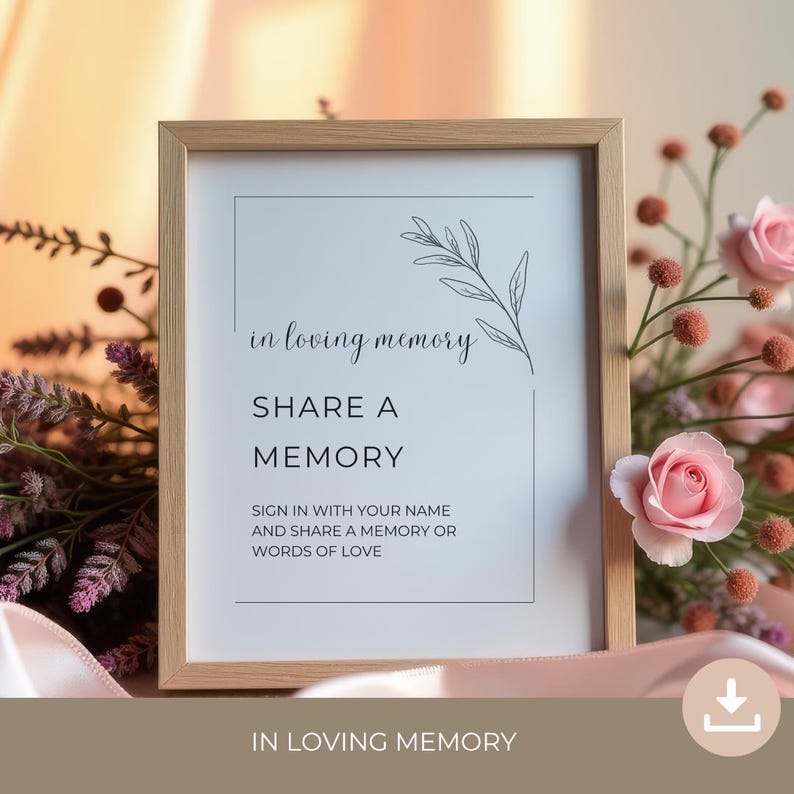 Funeral Share A Memory Memorial Service | Funeral Guest Book Sign ...