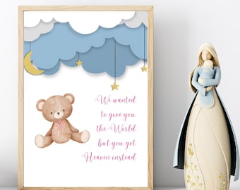 Miscarriage Stillborn Gift | Watercolor Baby Loss Print (Digital Download)