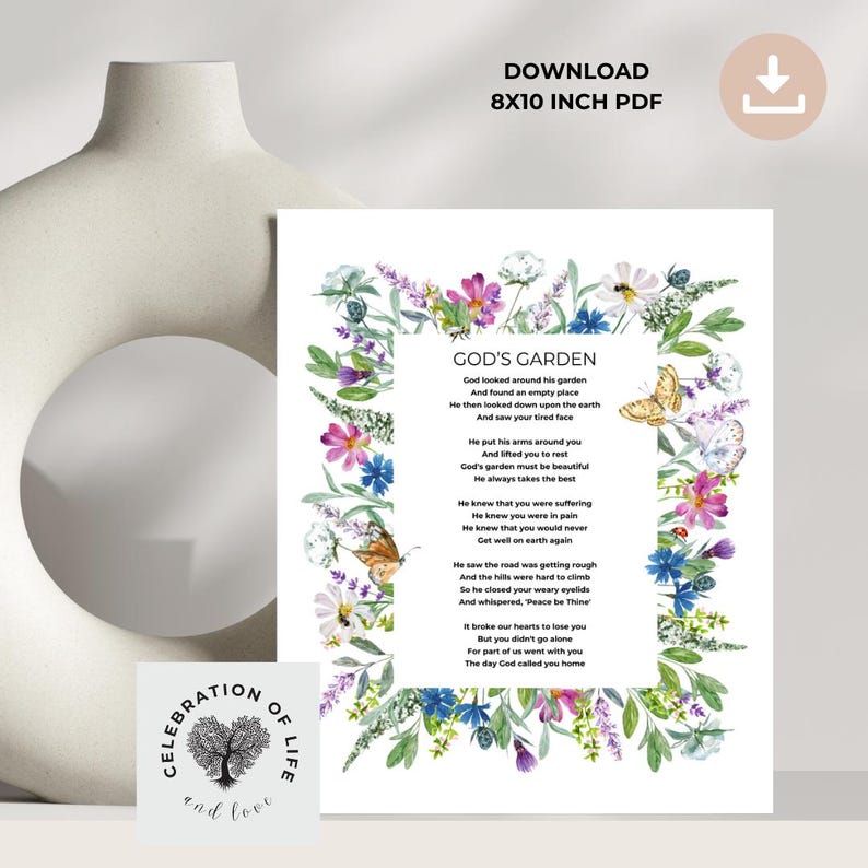 God S Garden Poem Funeral Poem Love From Heaven In Loving Memory