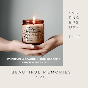 Bellissimi ricordi SVG / Candela commemorativa per matrimonio / Celebrazione della vita / Perdita familiare / Decorazione da tavolo per le condoglianze / download / KS016